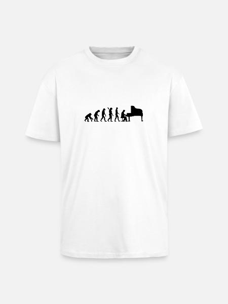 Evolution Piano - Unisex Oversized Heavyweight T-shirt - white