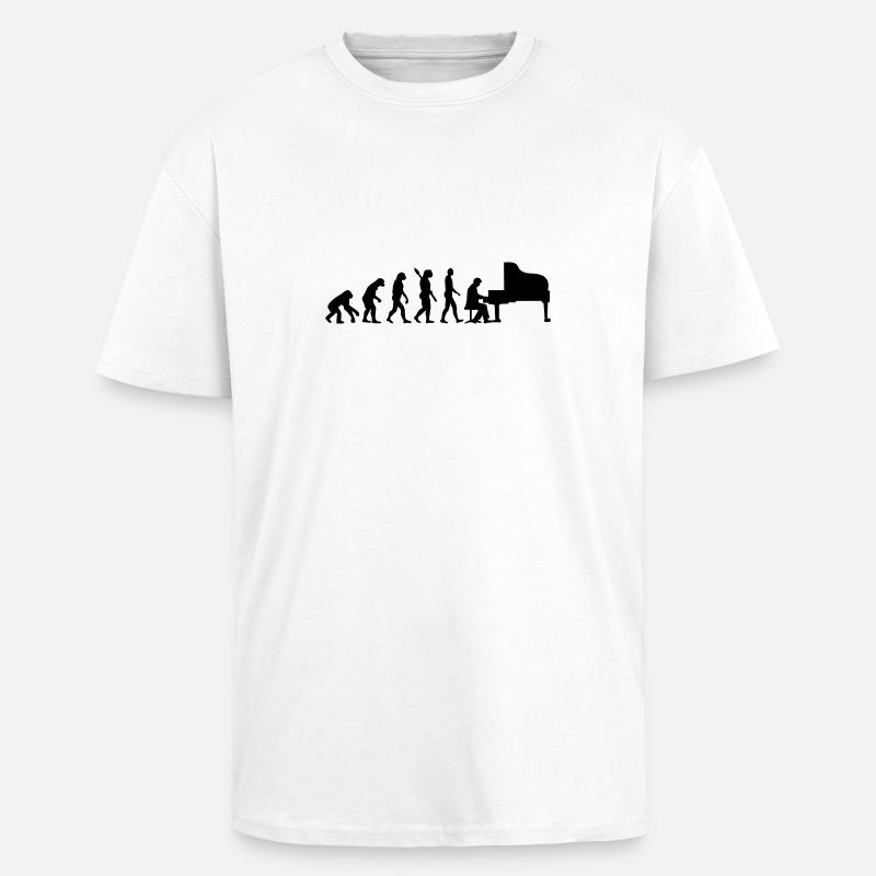 Evolution Piano - T-shirt unisexe oversize épais - blanc
