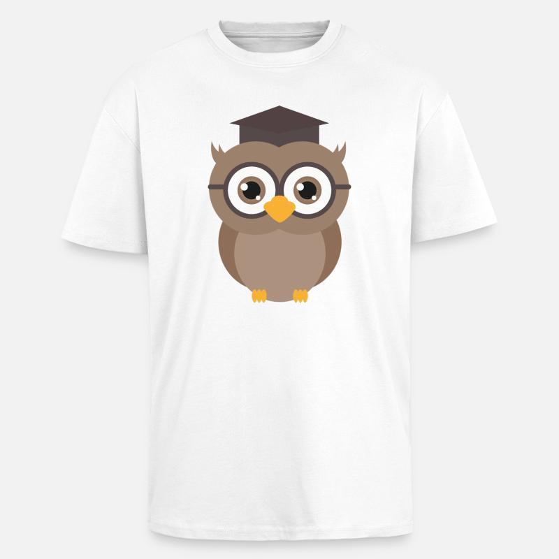 Abschluss Eule - Oversized Heavyweight Unisex T-Shirt - Weiß