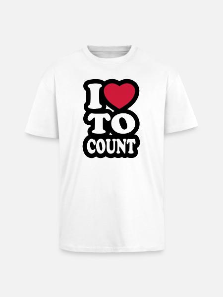 I love to count - Unisex Oversized Heavyweight T-shirt - white