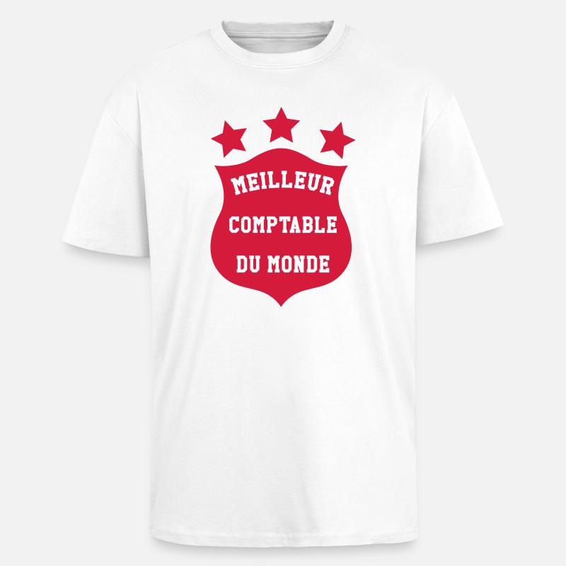 comptable / comptabilité / argent / Finance / Euro - T-shirt unisexe oversize épais - blanc
