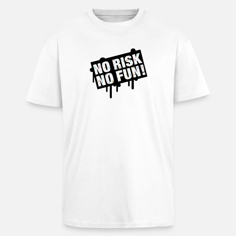 No Risk No Time Celebration Design - Unisex Oversized Heavyweight T-shirt - white