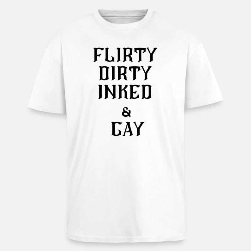 Flirty lesbischer Text - Oversized Heavyweight Unisex T-Shirt - Weiß
