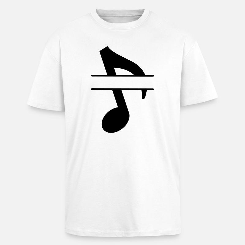 Bannière de texte note de musique - T-shirt unisexe oversize épais - blanc