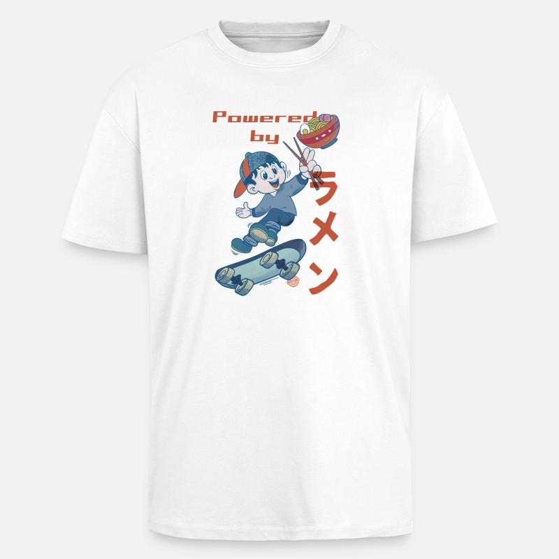 Powered by Ramen - Oversized Heavyweight Unisex T-Shirt - Weiß