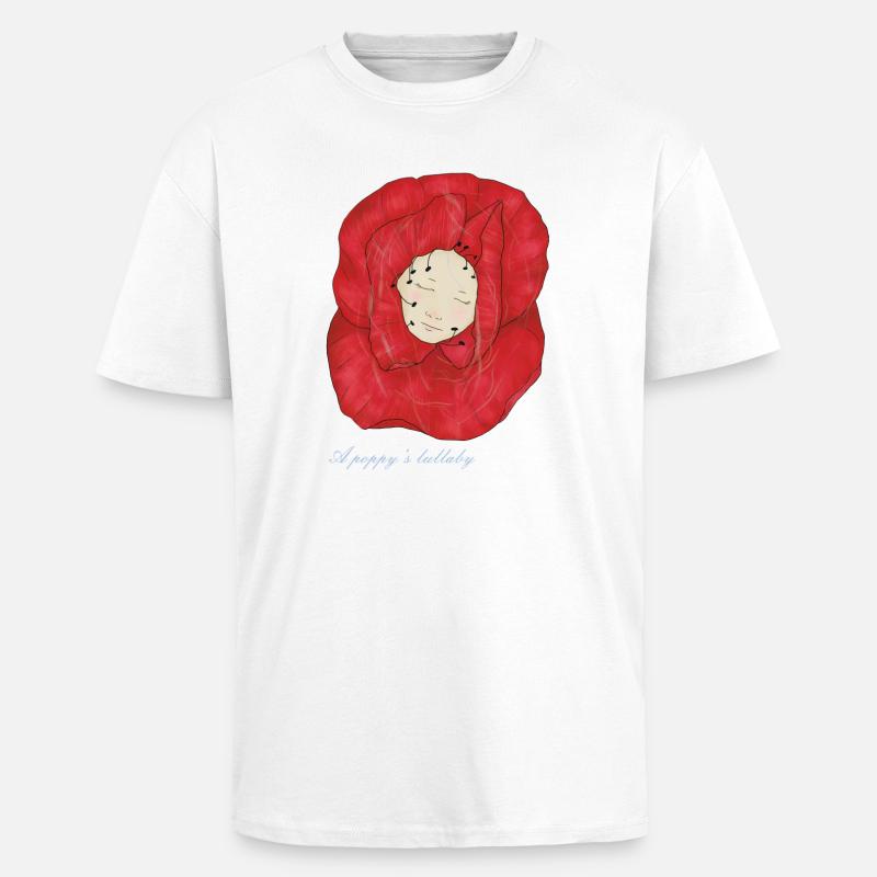 Ein einschläfernder Mohn - Oversized Heavyweight Unisex T-Shirt - Weiß