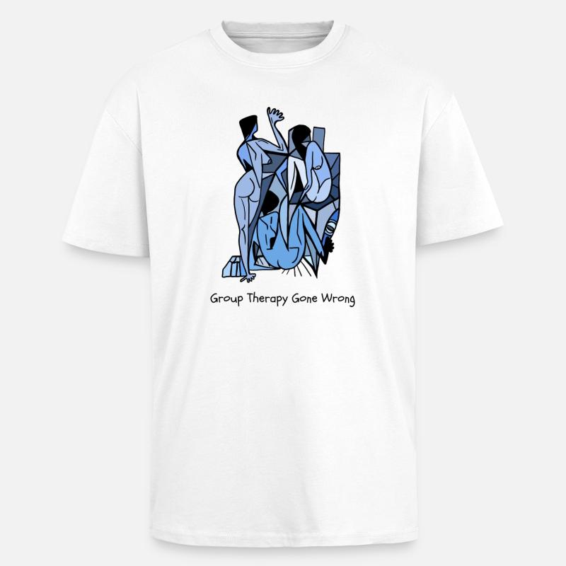 Group Therapy Gone Wrong - Oversized Heavyweight Unisex T-Shirt - Weiß