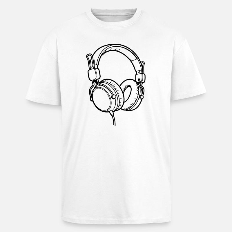 Kopfhörer - Oversized Heavyweight Unisex T-Shirt - Weiß