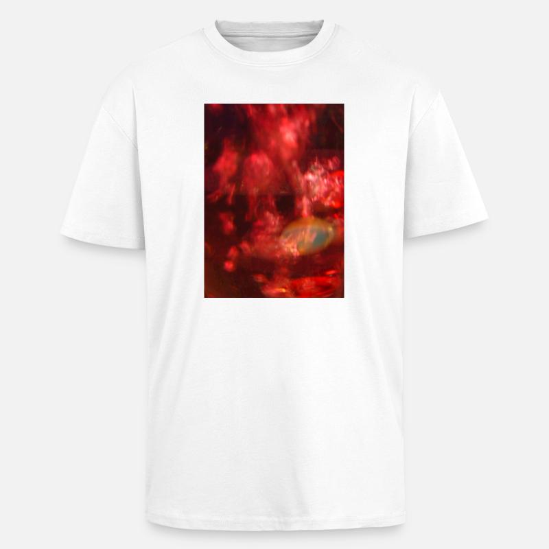 Feu rouge, néon bruyant - T-shirt unisexe oversize épais - blanc
