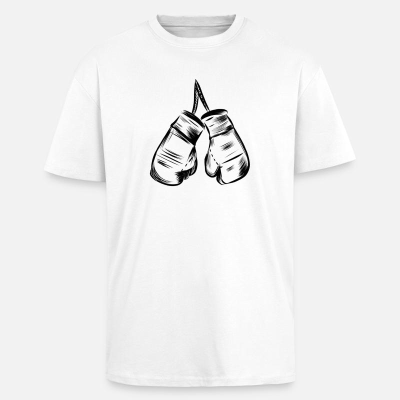 Boksehandsker design - Unisex oversized heavyweight t-shirt - hvid