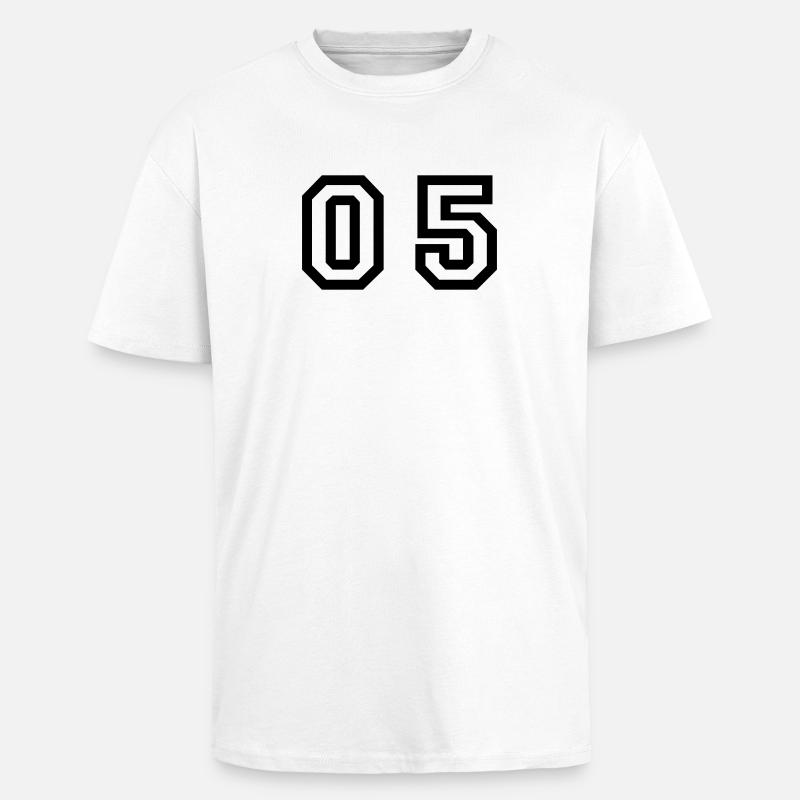 nombre - 05 - zéro cinq - T-shirt unisexe oversize épais - blanc