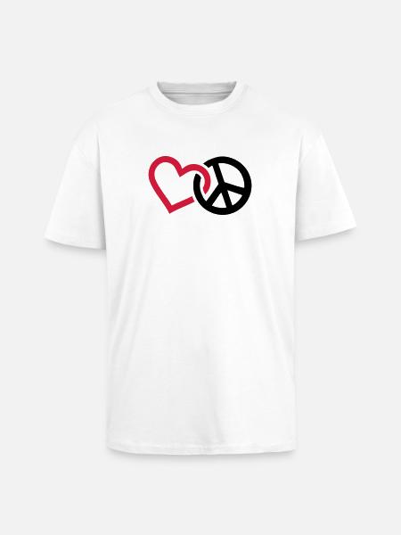 Peace - T-shirt unisexe oversize épais - blanc