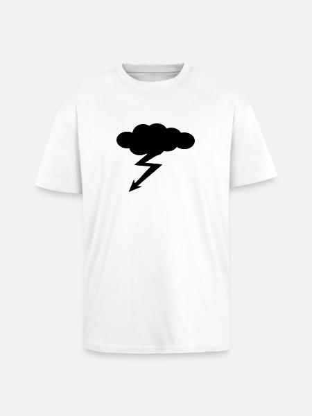 Clouds and Flash - Unisex Oversized Heavyweight T-shirt - white