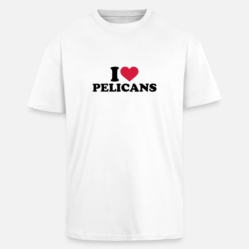 I love pelicans - T-shirt unisexe oversize épais - blanc