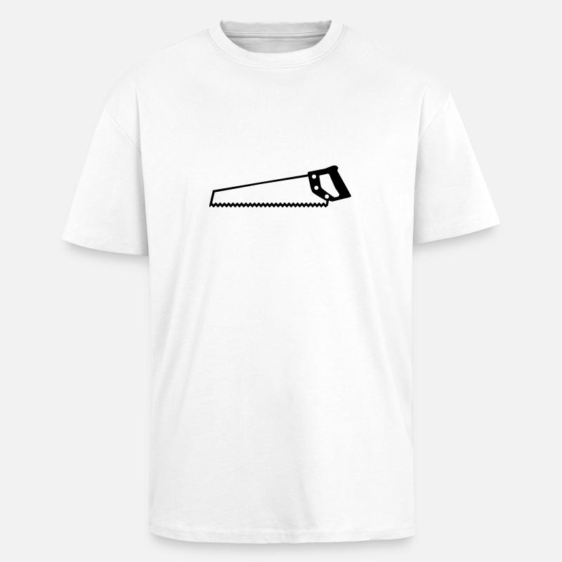 Säge - Oversized Heavyweight Unisex T-Shirt - Weiß