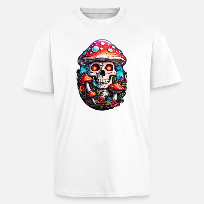 Skull Toadstool - Unisex Oversized Heavyweight T-shirt - white
