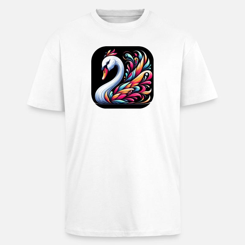 Schwan Tier bunt Comic Cartoon - Oversized Heavyweight Unisex T-Shirt - Weiß