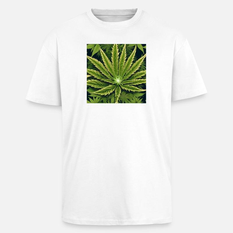 Cannabis 4 - Oversized Heavyweight Unisex T-Shirt - Weiß