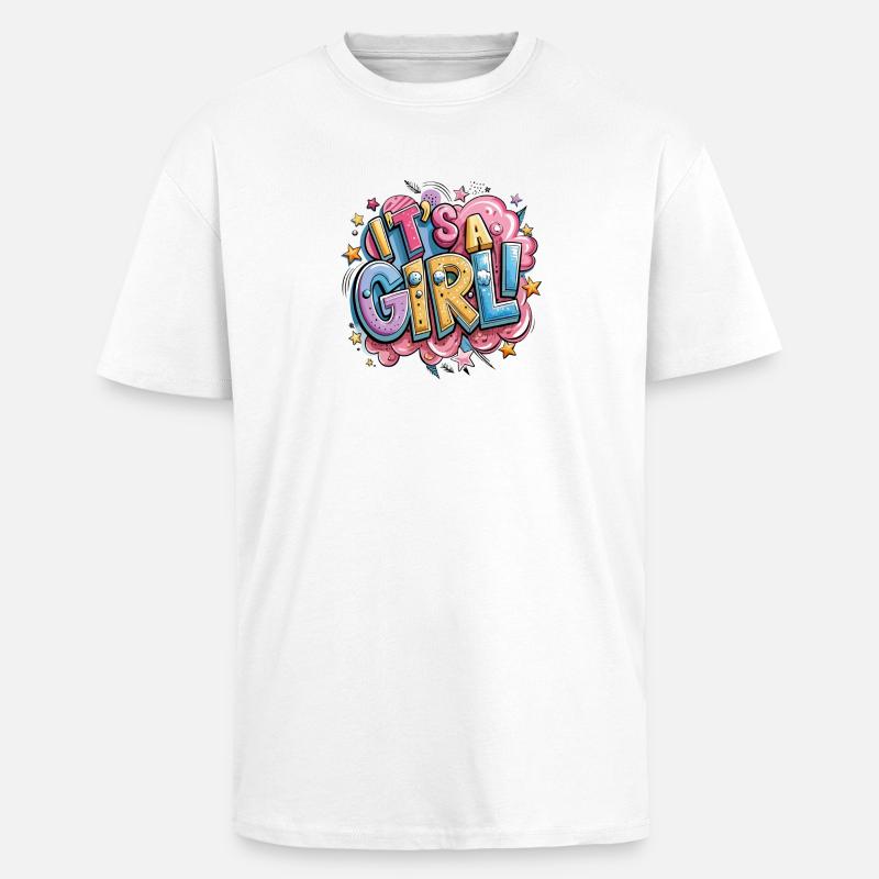 Bunte Cartoon-Trophäe mit Textgestaltung - Oversized Heavyweight Unisex T-Shirt - Weiß