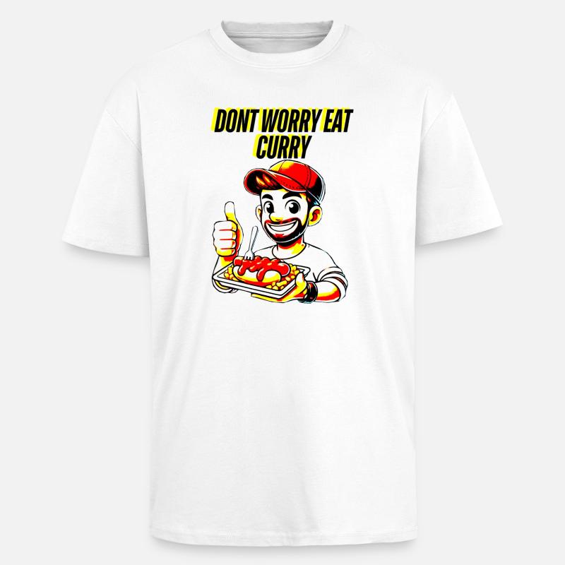 Curry Liebe und alles wird gut - Oversized Heavyweight Unisex T-Shirt - Weiß