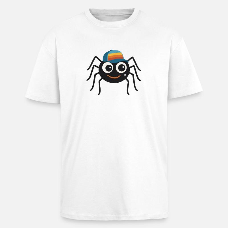 Coole Spinne mit Retro-Cappy – süß & frech - Oversized Heavyweight Unisex T-Shirt - Weiß