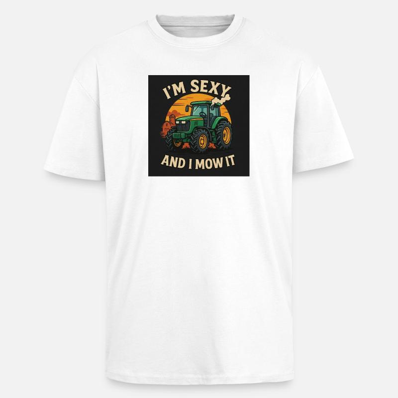 Traktor TShirt Format - Oversized Heavyweight Unisex T-Shirt - Weiß