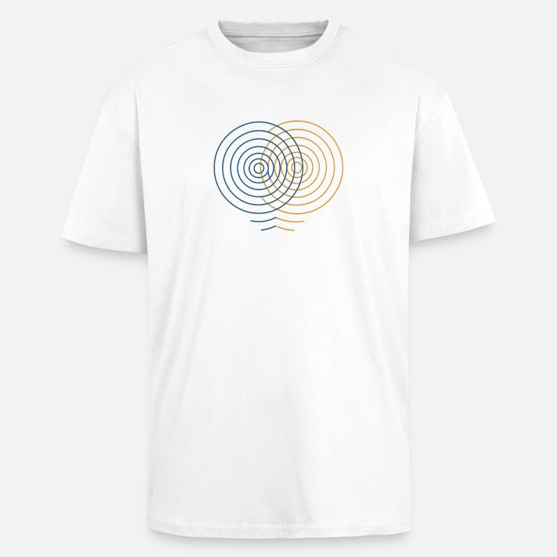 Concentric Interference – Physics Design - Unisex Oversized Heavyweight T-shirt - white