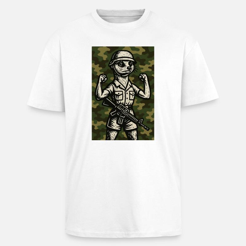 erdmännchen comic helden - Oversized Heavyweight Unisex T-Shirt - Weiß