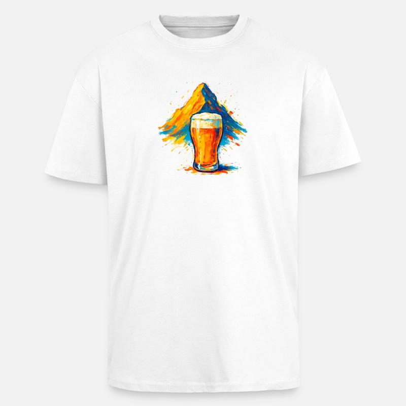 Biergipfel Farbexplosion - Oversized Heavyweight Unisex T-Shirt - Weiß