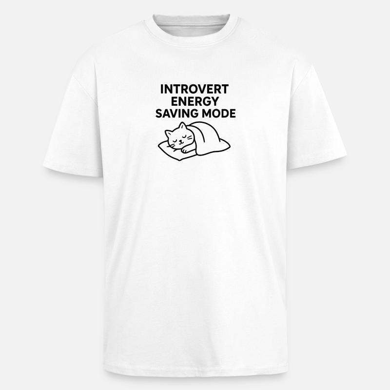 Power saving mode for introverts - Unisex Oversized Heavyweight T-shirt - white