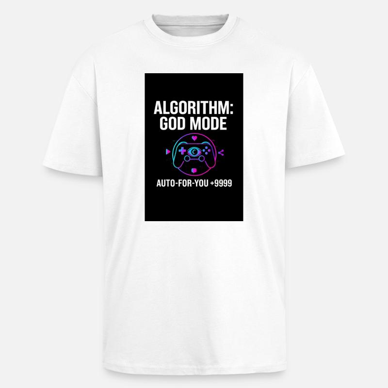 Algorithm God Mode - Unisex Oversized Heavyweight T-shirt - white