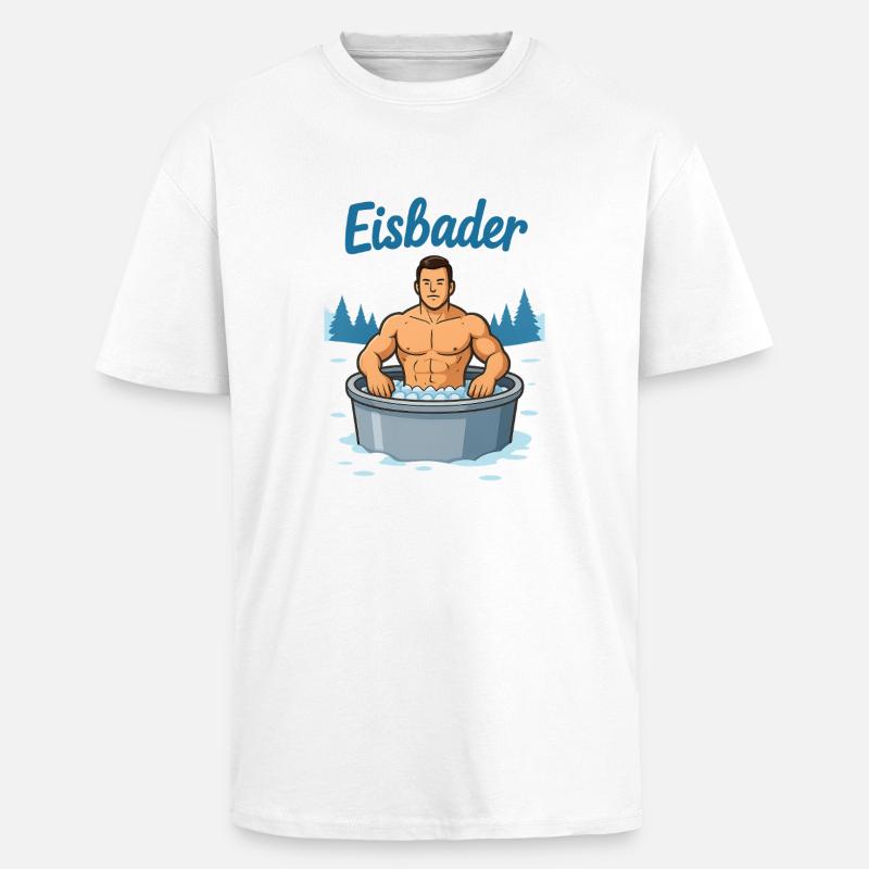 Eisbader Muskelmann im Eisbad - Unisex Oversized Heavyweight T-shirt - white