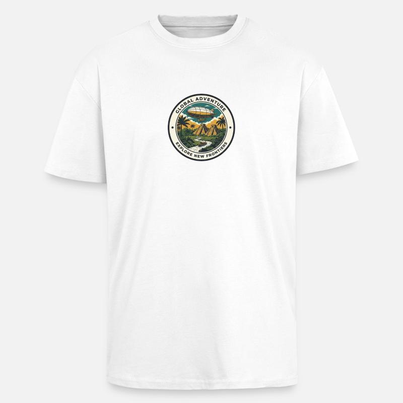 Globale Abenteuer Neue Frontiers - Oversized Heavyweight Unisex T-Shirt - Weiß