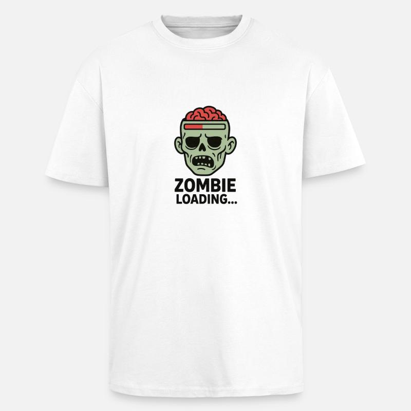 Zombie Loading Schädel Grafik - Oversized Heavyweight Unisex T-Shirt - Weiß