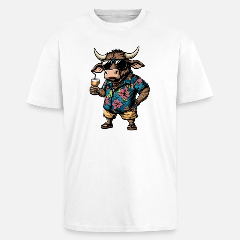 Taurus Comic Summer - Unisex Oversized Heavyweight T-shirt - white