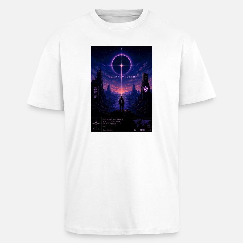 VOID//VISION – Pixel Void Dreams - Oversized Heavyweight Unisex T-Shirt - Weiß