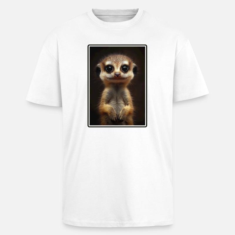 Suricate Erdmännchen - T-shirt unisexe oversize épais - blanc