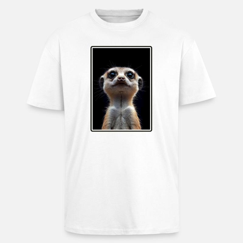 Suricate Erdmännchen - T-shirt unisexe oversize épais - blanc
