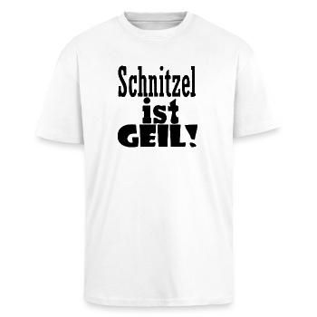Schnitzel is cool - Unisex Oversized Heavyweight T-shirt - white - Front - Alina (178cm) & Michal (187cm)