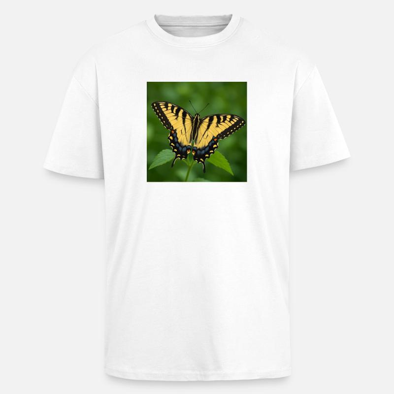 Eastern Tiger swallowtail - Unisex Oversized Heavyweight T-shirt - white