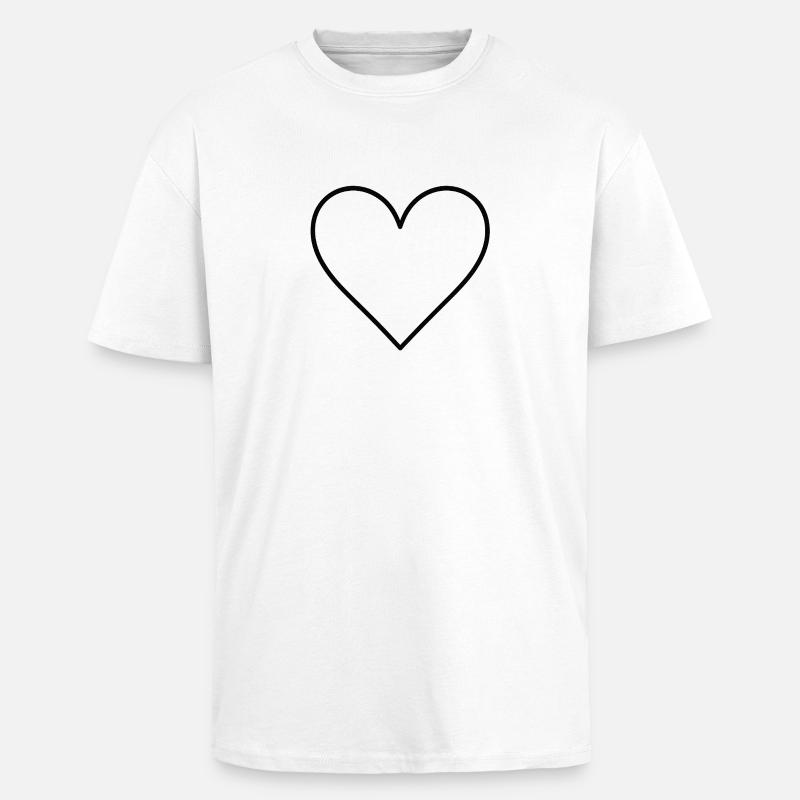 Basic Herz schwarz - Oversized Heavyweight Unisex T-Shirt - Weiß