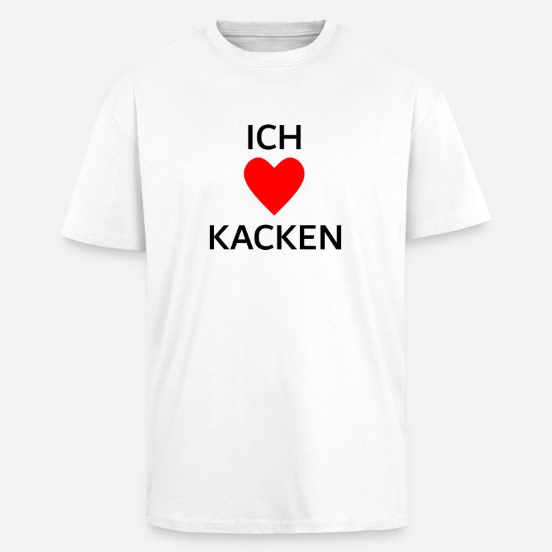 Ich liebe Kacken - Oversized Heavyweight Unisex T-Shirt - Weiß