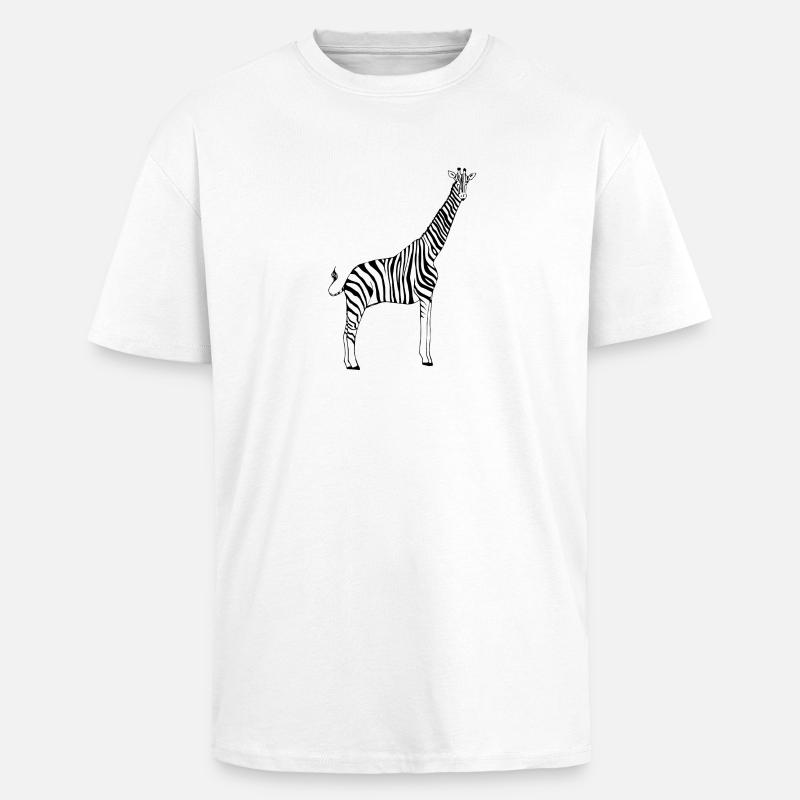 zebra giraffe - Unisex Oversized Heavyweight T-shirt - white