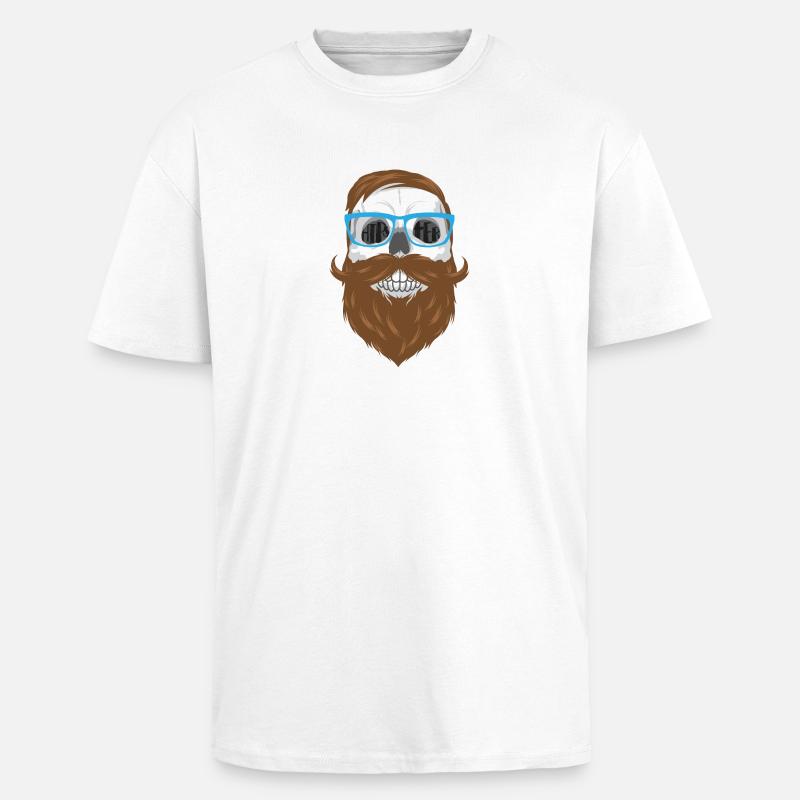 Hipster Face - Oversized Heavyweight Unisex T-Shirt - Weiß