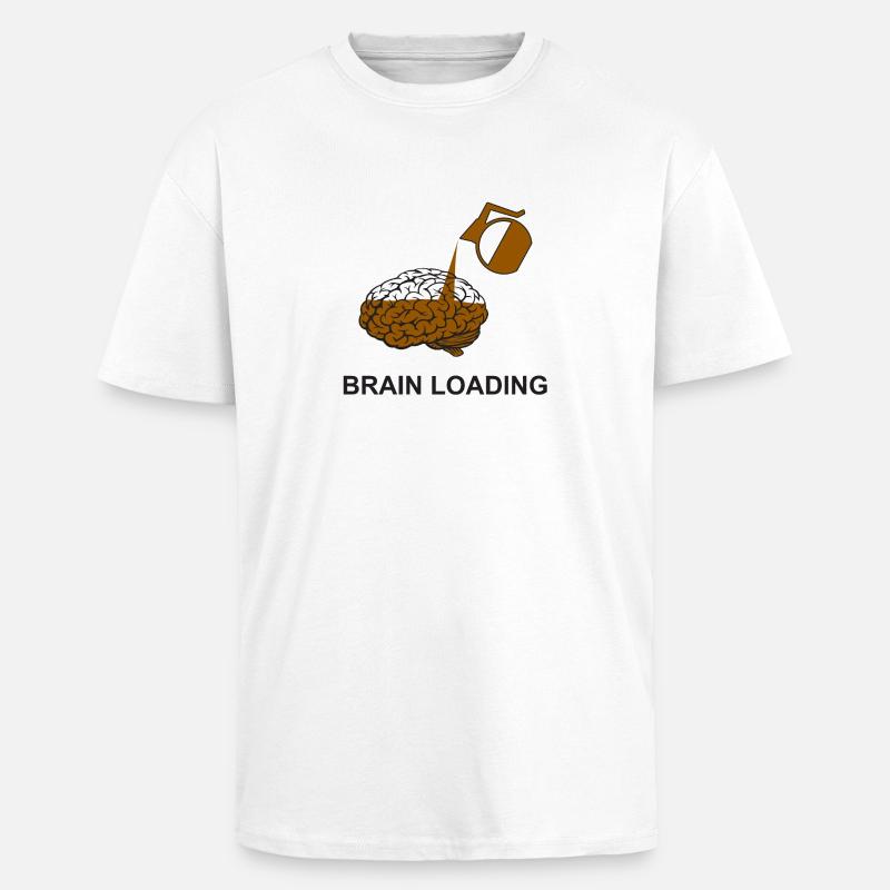 Brain loading by coffee - Oversized Heavyweight Unisex T-Shirt - Weiß