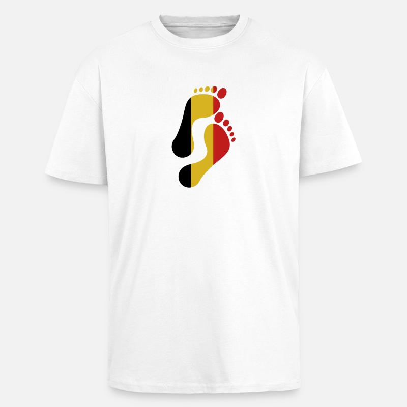 Belgique Drapeau de l’empreinte - T-shirt unisexe oversize épais - blanc