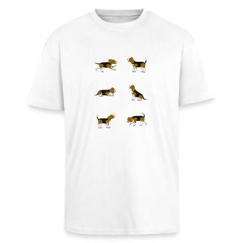 Beagle selection - Unisex Oversized Heavyweight T-shirt - white - Front - Alina (178cm) & Michal (187cm)