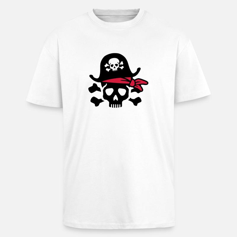 Pirat - Oversized Heavyweight Unisex T-Shirt - Weiß