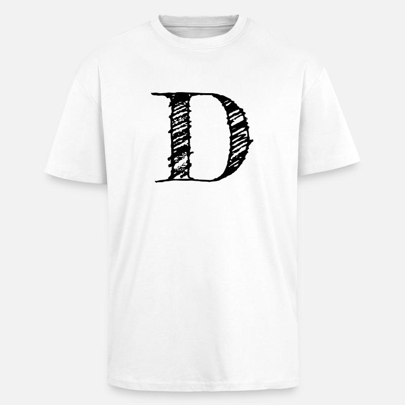 D - T-shirt unisexe oversize épais - blanc