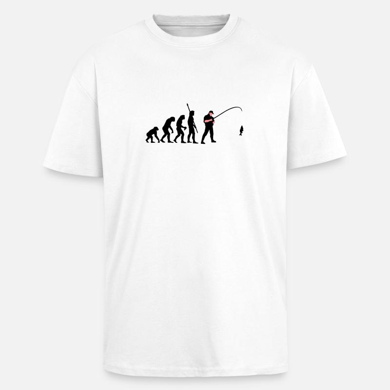 evolution_angler_a_2c_fisch - Oversized Heavyweight Unisex T-Shirt - Weiß
